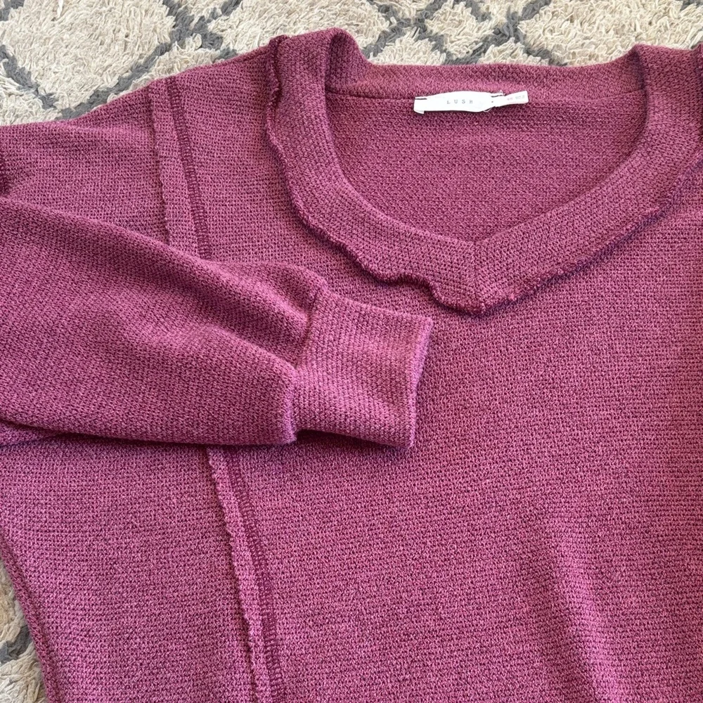 Lush Women's Raspberry Sweater - Picture 2 of 4